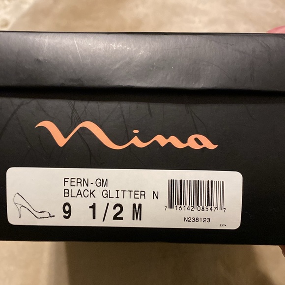 Nina Black Glitter Shoes New With Box - Picture 9 of 9